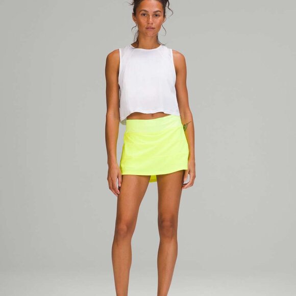 Lululemon Pace Rival Mid-Rise Skirt Highlight Yellow Size 6 - Picture 1 of 6